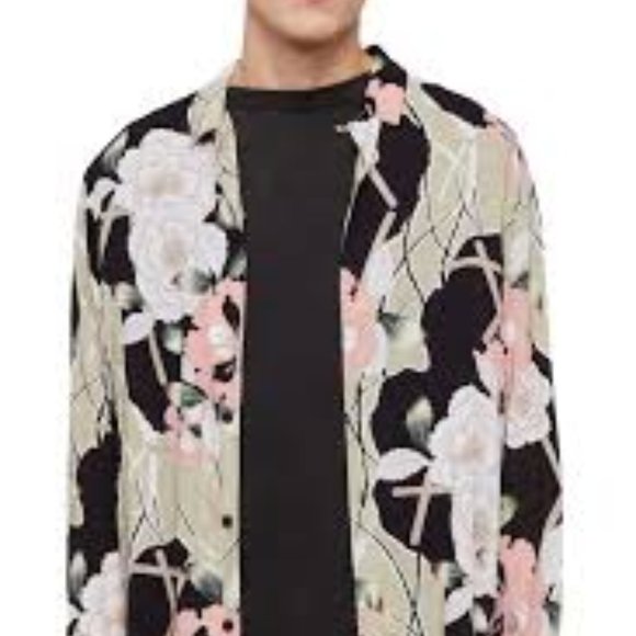 All Saints Other - ALLSAINTS M Floral Print Slim Fit Camp Shirt